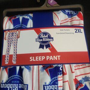 Pabst Blue Ribbon Beer Vintage Logo Sleep Pajama Lounge Pants 2XL NEW NWT